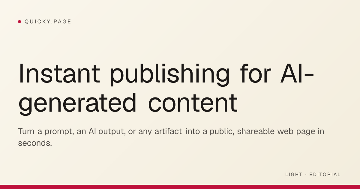 Quicky.Page — Create and share instantly